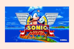 a sonic game on a cream background