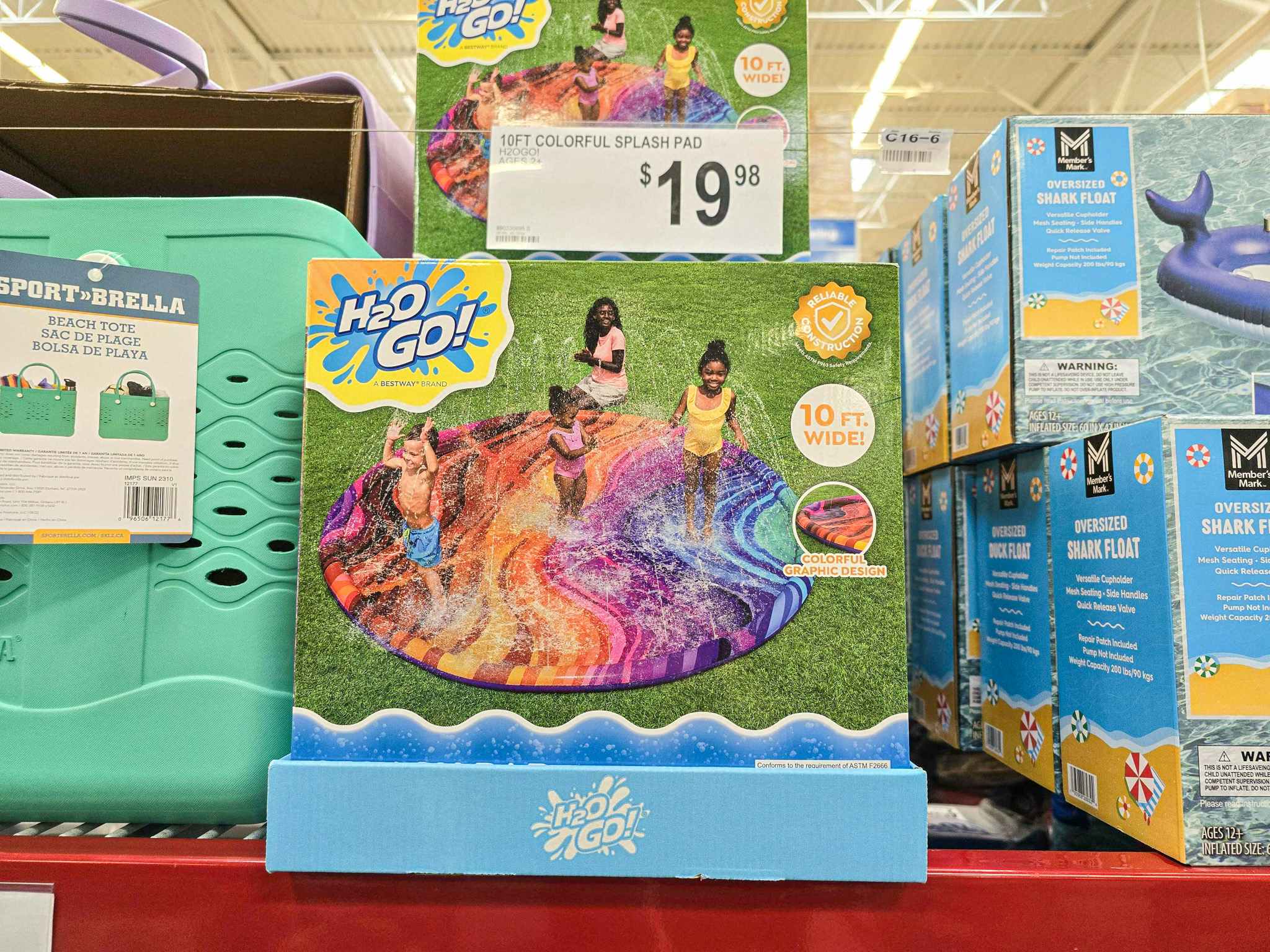 colorful splash pad on a shelf