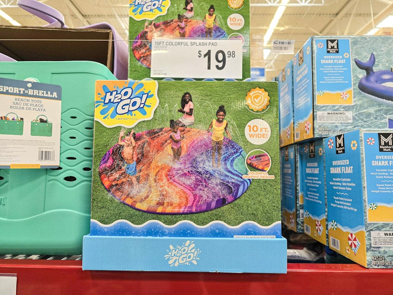 colorful splash pad on a shelf