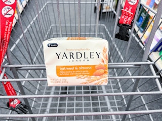 2-pack of Yardley London Oatmeal & almond soap bars inside shopping cart