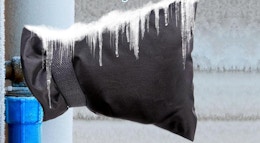 a faucet cover on a faucet outside