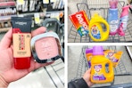 collage image of loreal makeup, arm & hammer laundry detergent, tide, bounce, downy, and febreze products