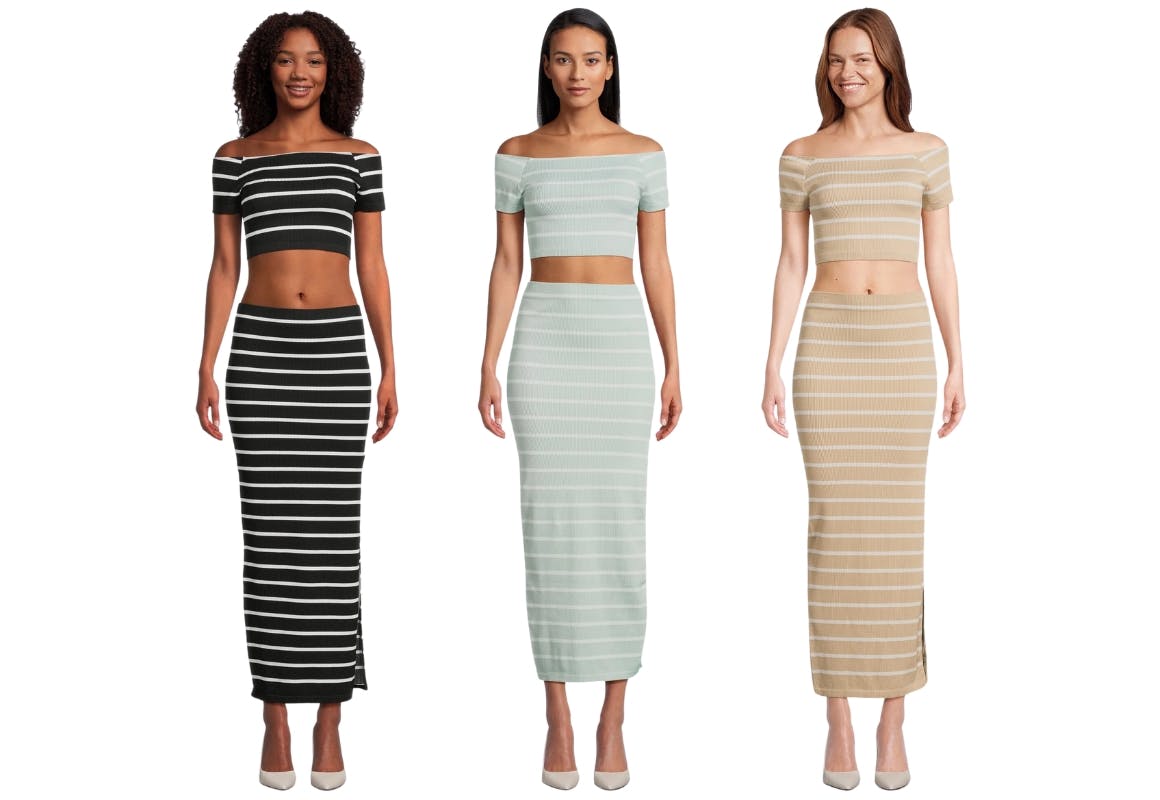 No Boundaries Juniors’ Top and Skirt Set