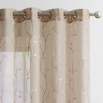 Leaf Embroidery Curtain Set