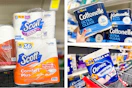 collage image of scott, charmin, and cottonelle toilet paper