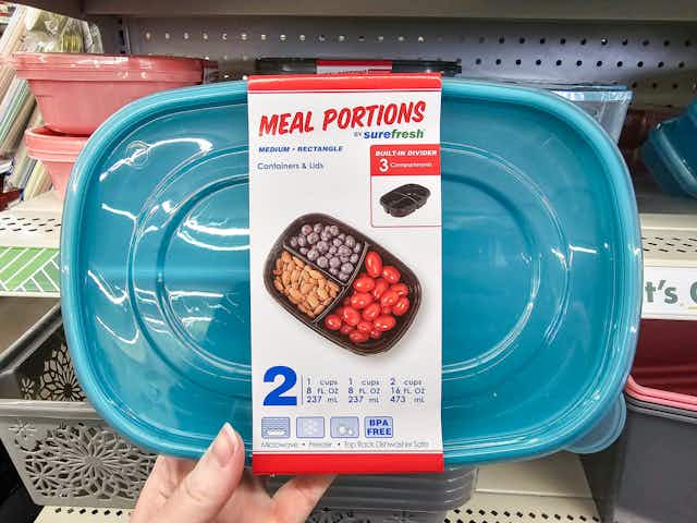 Divided Meal Prep Container 2-Pack, Just $1.25 at Dollar Tree card image