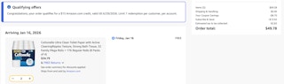 Cottonelle Amazon receipt