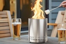 fire pit on outdoor patio