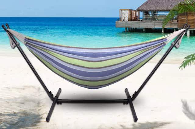 2-Person Hammock With a Stand, as Low as $78 at Wayfair (Reg. $94+) card image