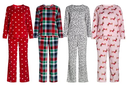 Joyspun Women's Fleece Pajama Set
