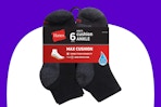 hanes Ankle Socks 6-Pack