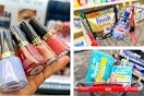 collage image of revlon nail polish, finish dishwashing products, and pampers diapers and wipes