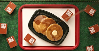 christmas holiday mcdonalds hot cakes with syrup