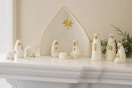 Ceramic Nativity Set on the mantle