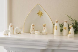 Ceramic Nativity Set on the mantle