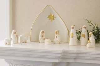 Ceramic Nativity Set on the mantle