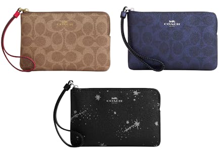 Coach Corner Zip Wristlet