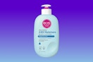 Eos body lotion on blue gradient KCL template