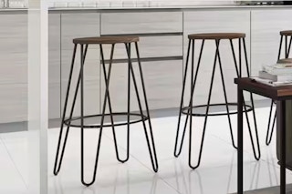 Lifestyle image of the Simpli Stool Set (2-count) in home kitchen setting