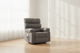 gray recliner chair in a living room