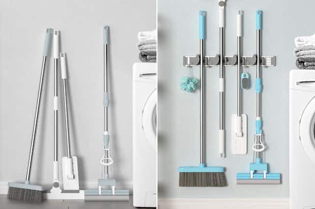 Mop and Broom Holder Wall Mount, Only $8.49 on Amazon card image