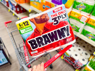 brawny paper towels in a cvs cart