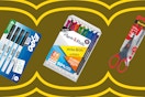 School supplies collage on KCL template