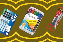 School supplies collage on KCL template