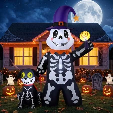 Halloween Inflatable Skeleton & Dog