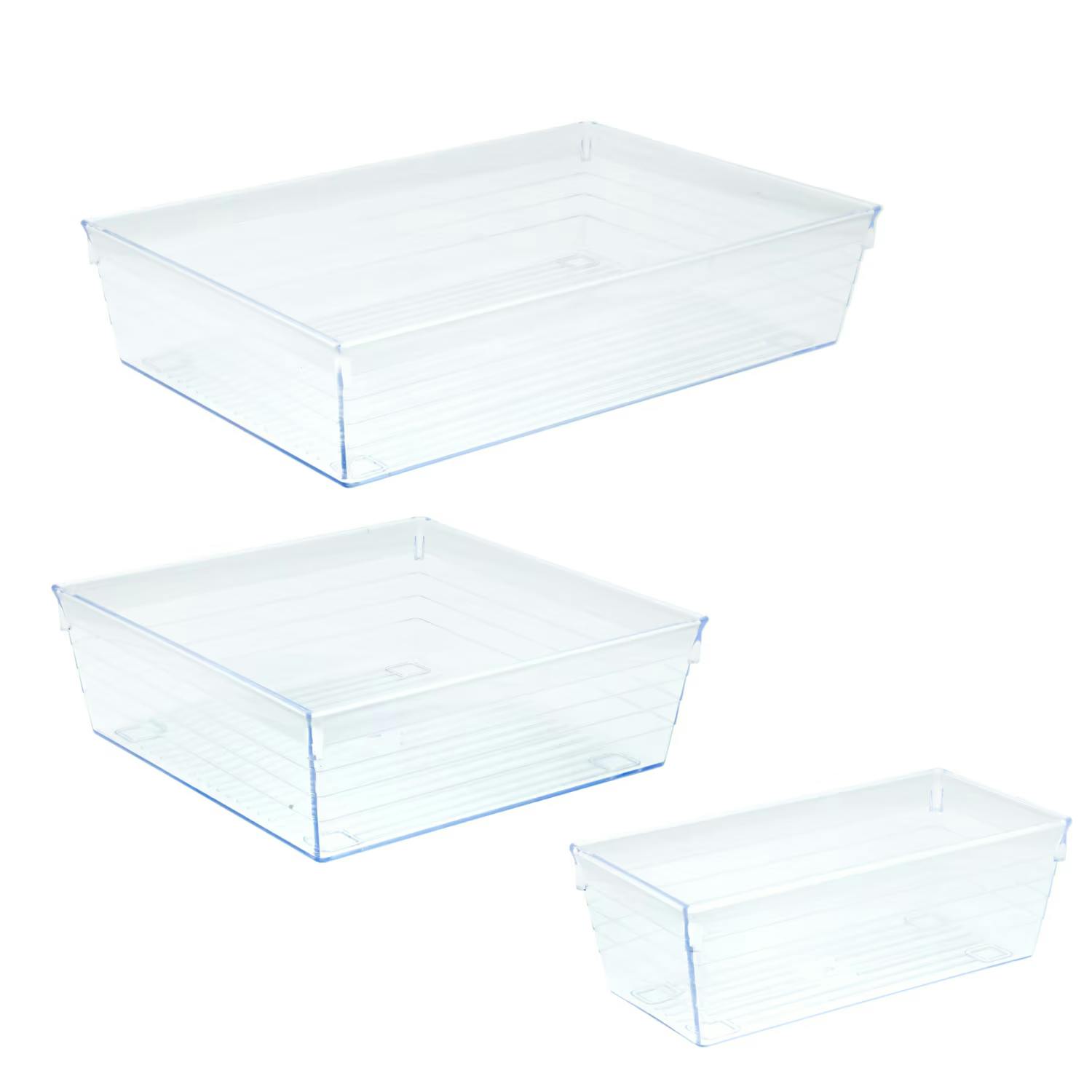 Clear Desk Organizer Tray 23-Pack