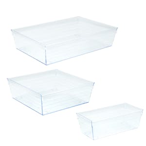 Clear Desk Organizer Tray 23-Pack
