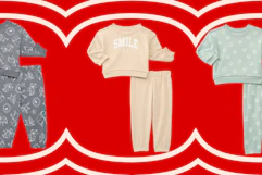 3 wonder nation baby fleece top and pants sets side by side