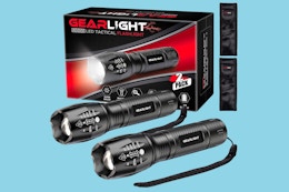 LED Tactical Flashlight 2-Pack, Just $12 on Amazon card image