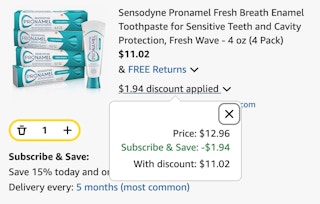 sensodyne cart