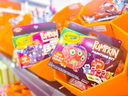 2 crayola halloween pumpkin craft kits together
