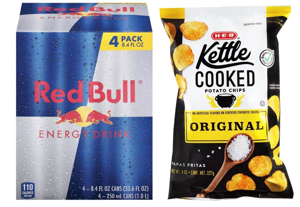 1 Red Bull + 1 H-E-B Item
