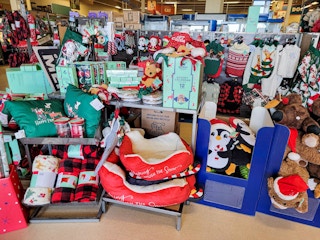 holiday pet items on display