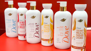 dove body wash sitting on a table at target