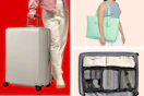 Hardside suitcase, travel bag & storage cube