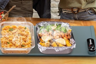 a food warming mat on a table