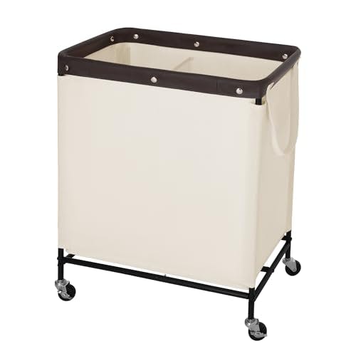 2-Section Rolling Laundry Hamper