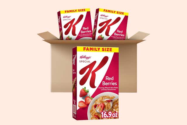 Special K Red Berries Cereal, 3 Boxes for $5.38 on Amazon card image