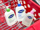 3 cetaphil skin care items sitting in a target cart