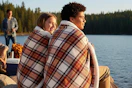 teens wearing throw blankets