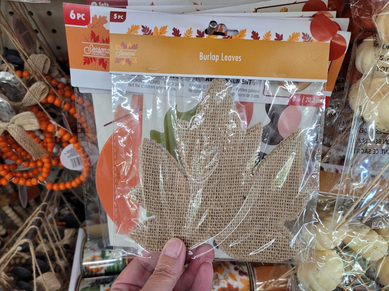 dollar tree fall burlap leaves