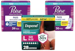 1 Depend + 2 Poise Products