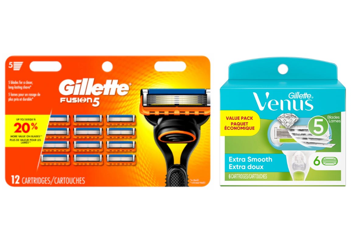 1 Gillette Razor Cartridge Pack + 1 Venus Razor Cartridge Pack