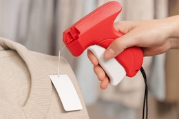 a woman using a stitch gun