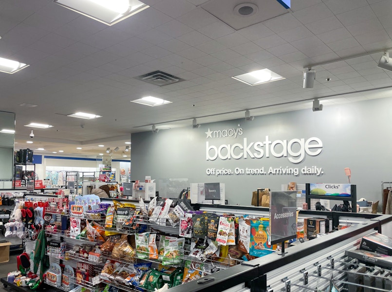 the checkout aisle at a Macy's Backstage store