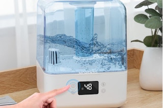 a humidifier on a table in a room